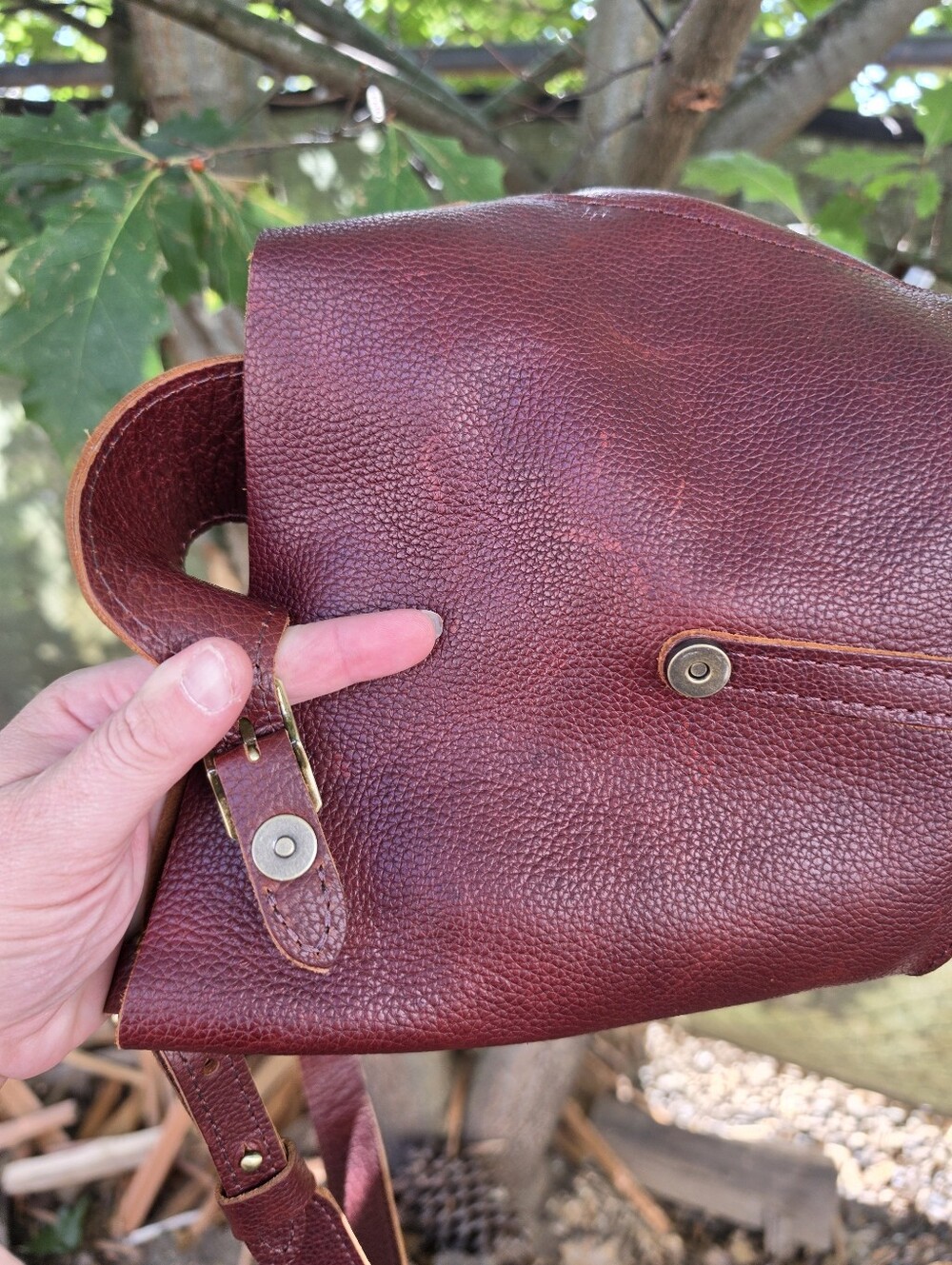 Portland Leather Goods Polly Bucket Bag Nutmeg Cottagecore Forestcore Boho-Chic - Picture 10 of 10